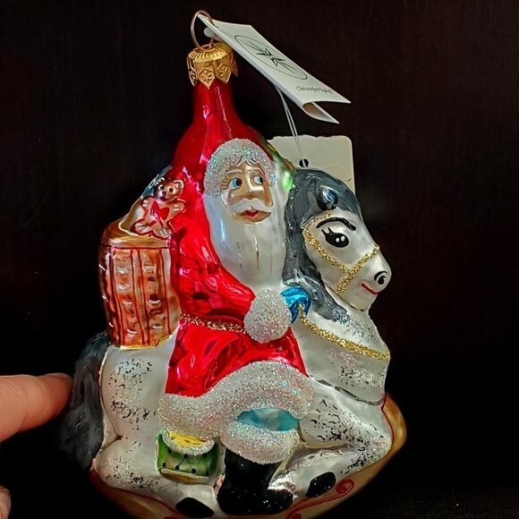 NWT Christopher Radko Carousel Santa on a Rocking Horse Christmas Ornament - Picture 2 of 4
